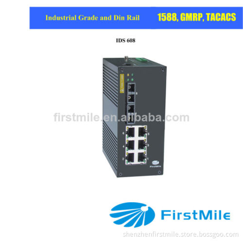 DIN Rail Advanced Managed Ndustrial Ethernet Switch 8 Por